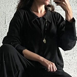 DEIJI STUDIOS BLACK SUBTLE BUTTON UP